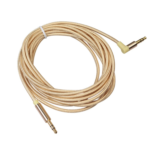 AV01 3.5mm Male to Male Elbow Audio Cable, Length: 3m(Gold) by buy2fix