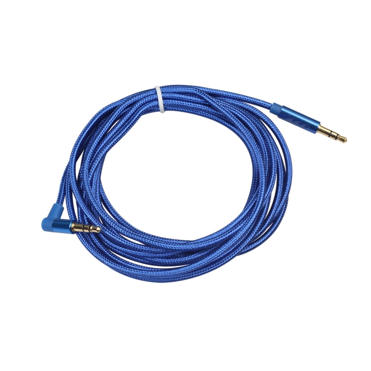 AV01 3.5mm Male to Male Elbow Audio Cable, Length: 3m (Blue) by buy2fix