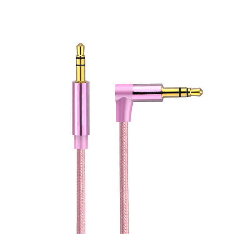 AV01 3.5mm Male to Male Elbow Audio Cable, Length: 3m (Rose Gold) by buy2fix