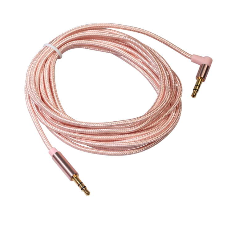 AV01 3.5mm Male to Male Elbow Audio Cable, Length: 3m (Rose Gold) by buy2fix