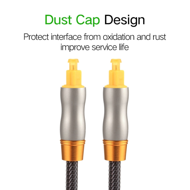 1m OD6.0mm Gold Plated Metal Head Woven Line Toslink Male to Male Digital Optical Audio Cable by buy2fix