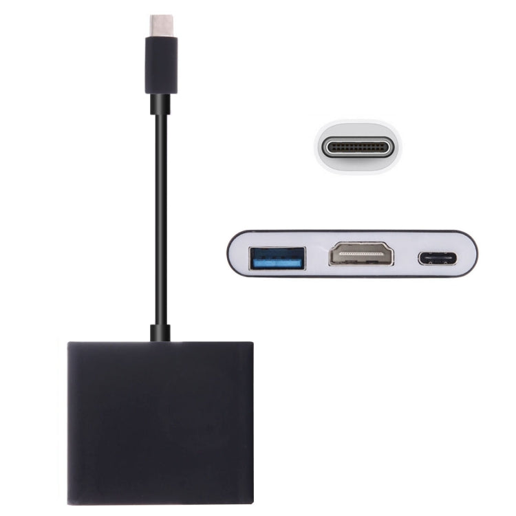 USB-C / Type-C 3.1 Male to USB-C / Type-C 3.1 Female & HDMI Female & USB 3.0 Female Adapter(Black) by buy2fix