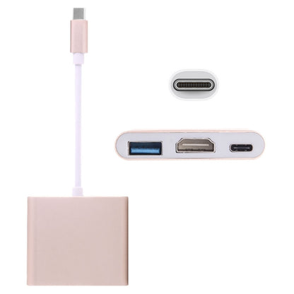 USB-C / Type-C 3.1 Male to USB-C / Type-C 3.1 Female & HDMI Female & USB 3.0 Female Adapter(Gold) by buy2fix
