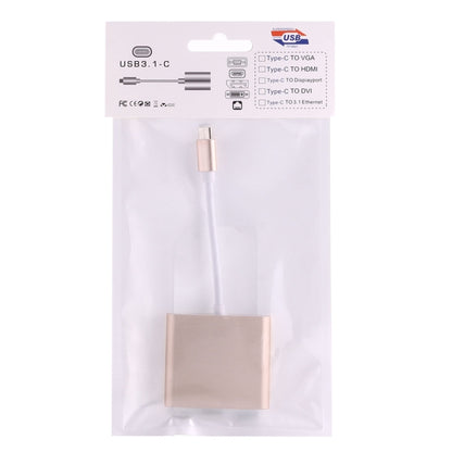 USB-C / Type-C 3.1 Male to USB-C / Type-C 3.1 Female & HDMI Female & USB 3.0 Female Adapter(Gold) by buy2fix