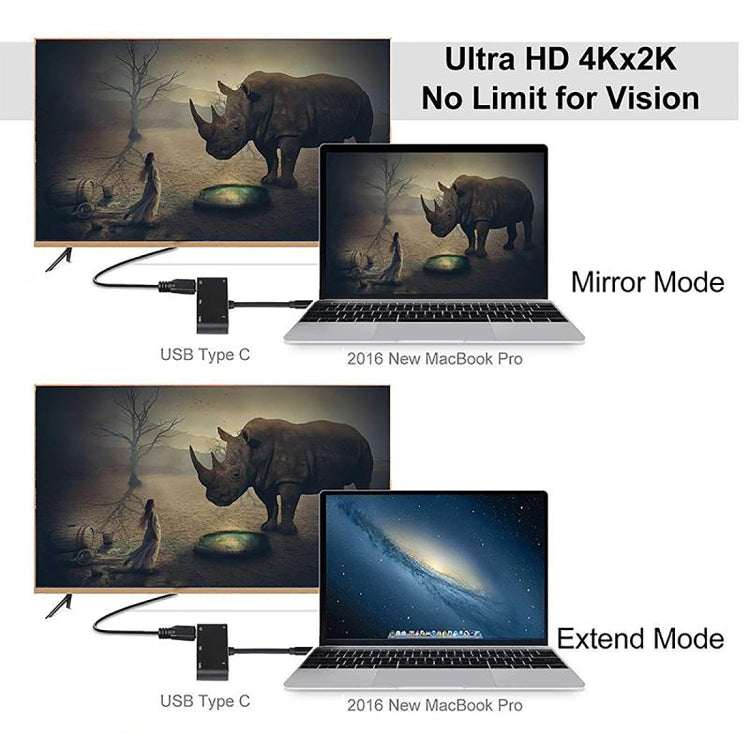 V126 UCB-C / Type-C Male to PD + HDMI + VGA + Audio + USB 3.0 Female 5 in 1 Converter by buy2fix