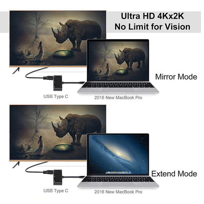 V126 UCB-C / Type-C Male to PD + HDMI + VGA + Audio + USB 3.0 Female 5 in 1 Converter by buy2fix