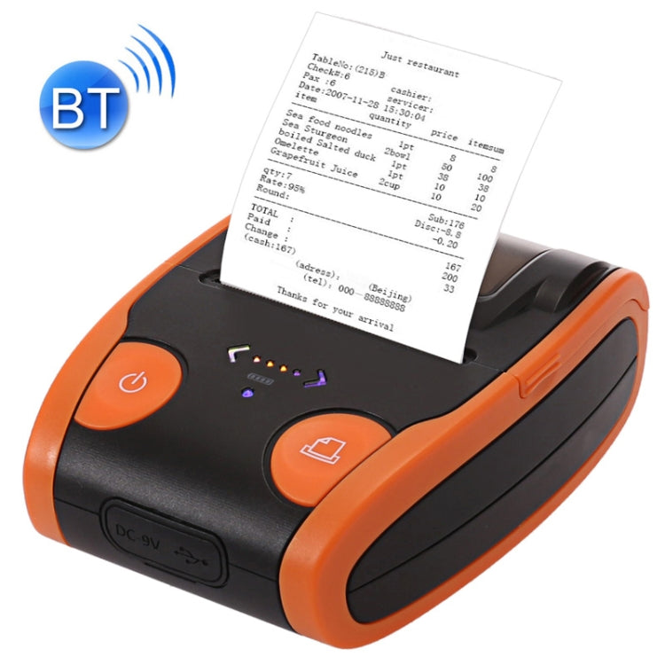 QS-5806 Portable 58mm Bluetooth POS Receipt Thermal Printer(Orange) by buy2fix