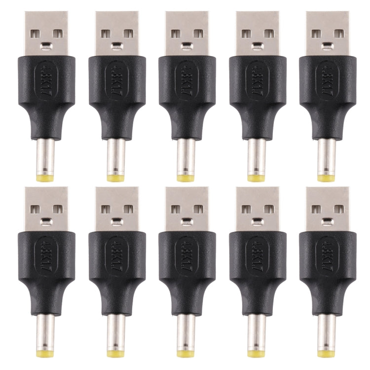 10 PCS 4.8 x 1.7mm Male to USB 2.0 Male DC Power Plug Connector - Universal Power Adapter by buy2fix | Online Shopping UK | buy2fix