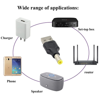 10 PCS 4.8 x 1.7mm Male to USB 2.0 Male DC Power Plug Connector - Universal Power Adapter by buy2fix | Online Shopping UK | buy2fix