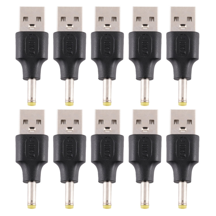 10 PCS 4.0 x 1.7mm Male to USB 2.0 Male DC Power Plug Connector - Universal Power Adapter by buy2fix | Online Shopping UK | buy2fix
