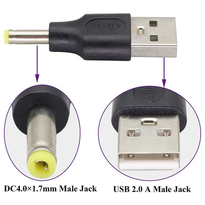 10 PCS 4.0 x 1.7mm Male to USB 2.0 Male DC Power Plug Connector - Universal Power Adapter by buy2fix | Online Shopping UK | buy2fix