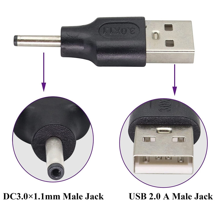 10 PCS 3.0 x 1.1mm Male to USB 2.0 Male DC Power Plug Connector - Universal Power Adapter by buy2fix | Online Shopping UK | buy2fix