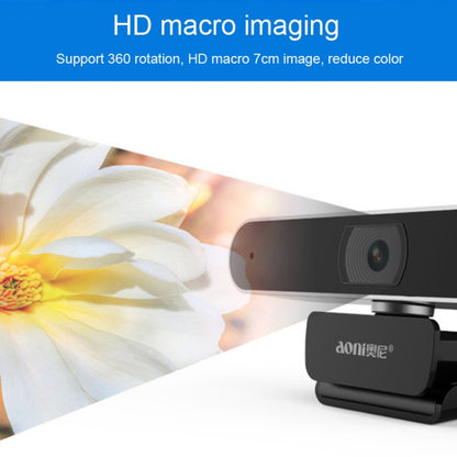 Aoni A30 Beauty FHD 1080P Smart IPTV WebCam Teleconference Teaching Live Broadcast Computer Camera with Microphone (Black) by buy2fix