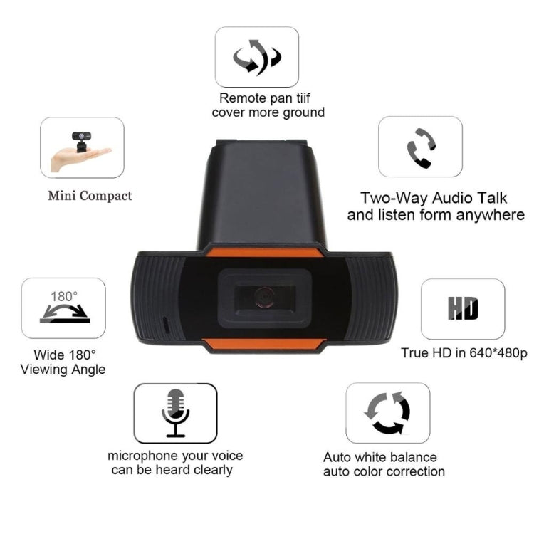 HD 720P Rotatable Computer Camera USB Webcam PC Camera for Skype / Android TV by buy2fix