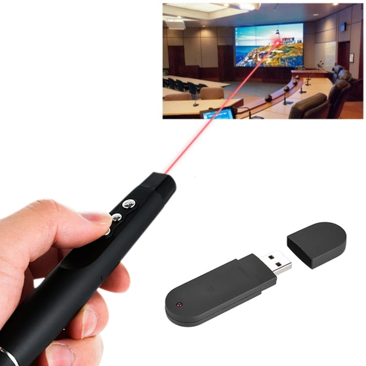 2.4GHz Wireless Laser PowerPoint Page Turning Pen Multimedia Wireless Presentation Projection Pen with USB Receiver, Remote Control Distance: 30m by buy2fix