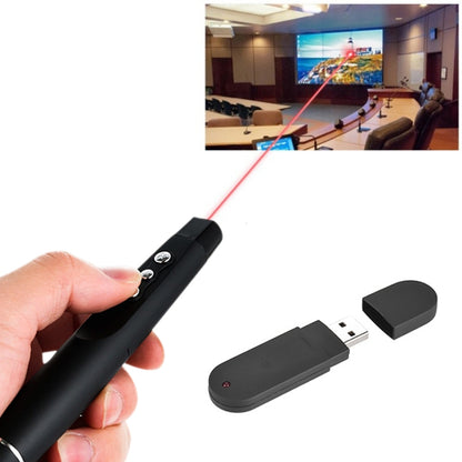 2.4GHz Wireless Laser PowerPoint Page Turning Pen Multimedia Wireless Presentation Projection Pen with USB Receiver, Remote Control Distance: 30m by buy2fix