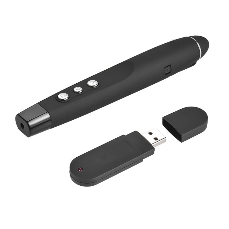 2.4GHz Wireless Laser PowerPoint Page Turning Pen Multimedia Wireless Presentation Projection Pen with USB Receiver, Remote Control Distance: 30m by buy2fix