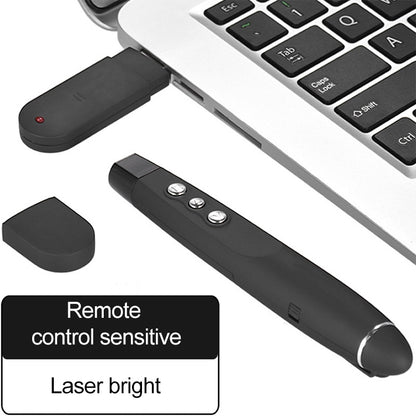 2.4GHz Wireless Laser PowerPoint Page Turning Pen Multimedia Wireless Presentation Projection Pen with USB Receiver, Remote Control Distance: 30m by buy2fix
