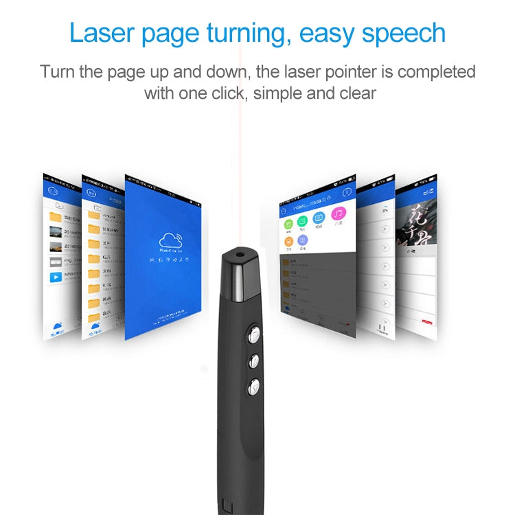 2.4GHz Wireless Laser PowerPoint Page Turning Pen Multimedia Wireless Presentation Projection Pen with USB Receiver, Remote Control Distance: 30m by buy2fix