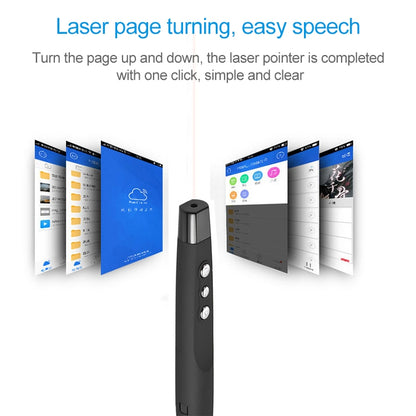 2.4GHz Wireless Laser PowerPoint Page Turning Pen Multimedia Wireless Presentation Projection Pen with USB Receiver, Remote Control Distance: 30m by buy2fix