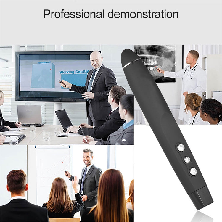 2.4GHz Wireless Laser PowerPoint Page Turning Pen Multimedia Wireless Presentation Projection Pen with USB Receiver, Remote Control Distance: 30m by buy2fix
