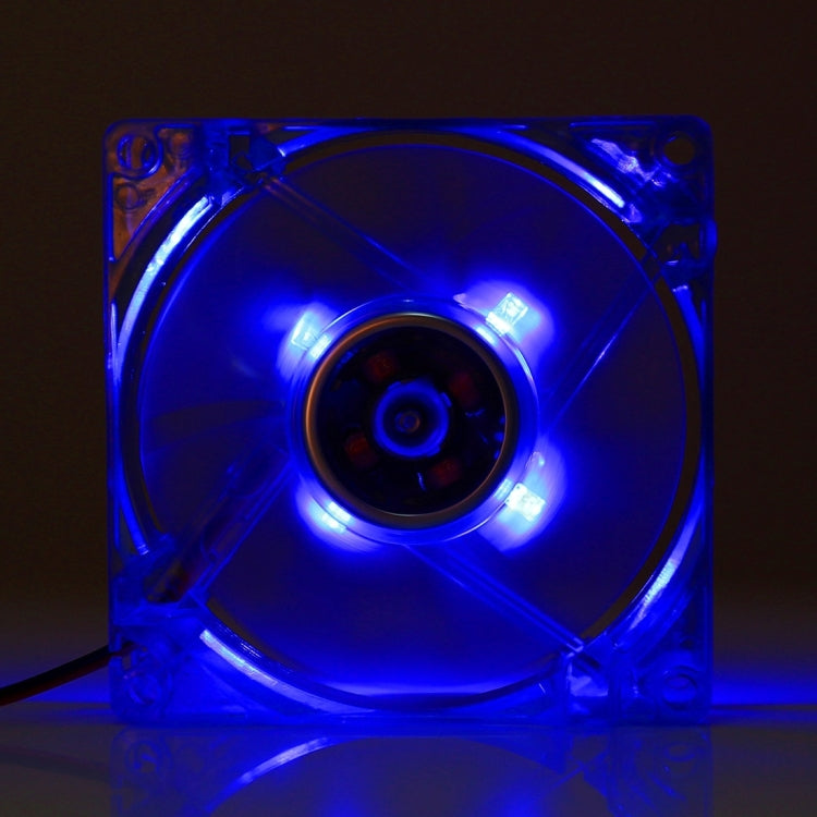 8025 4 Pin DC 12V 0.18A Computer Case Cooler Cooling Fan with LED Light, Random Color Delivery , Size: 80x80x25mm by buy2fix