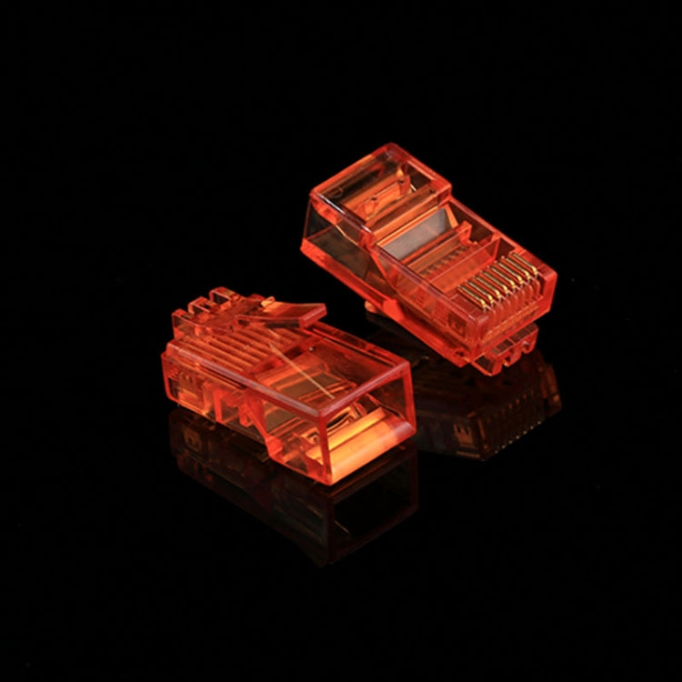 100 PCS Anpwoo Amp01 RJ45 Connector Modular Plug(Orange) - Lan Cable and Tools by buy2fix | Online Shopping UK | buy2fix
