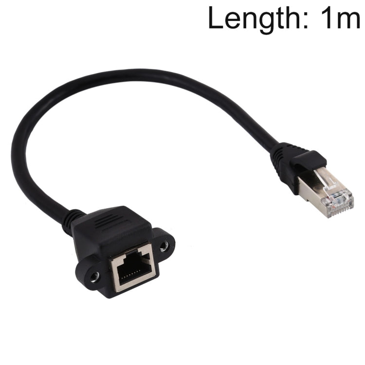 RJ45 Female to Male CAT6E Network Panel Mount Screw Lock Extension Cable, Length: 1m by buy2fix