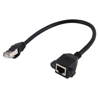 RJ45 Female to Male CAT6E Network Panel Mount Screw Lock Extension Cable, Length: 1m by buy2fix