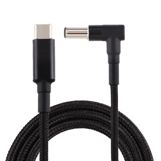 PD 100 W 6,0 x 1,4 mm Winkel zu USB-C / Typ-C Ladekabel aus Nylongewebe, Kabellänge: 1,7 m