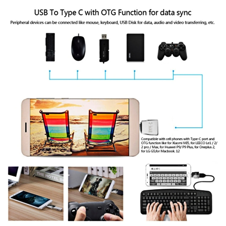 Micro USB Female to USB-C / Type-C Male + USB 2.0 Female to USB-C / Type-C Male Metal Adapter by buy2fix