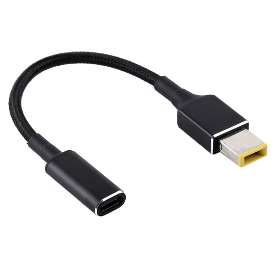 PD 100W 18.5-20V Big Square USB to USB-C / Type-C Nylon Braid Cable for Lenovo Thinkpad/ThinkBook/Xiaoxin, Length: about 30cm