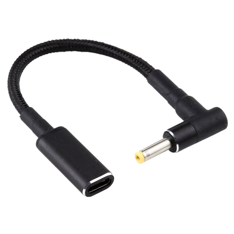 4.0 x 1.7mm Elbow to USB-C / Type-C Adapter Nylon Braid Cable - Universal Power Adapter by buy2fix | Online Shopping UK | buy2fix