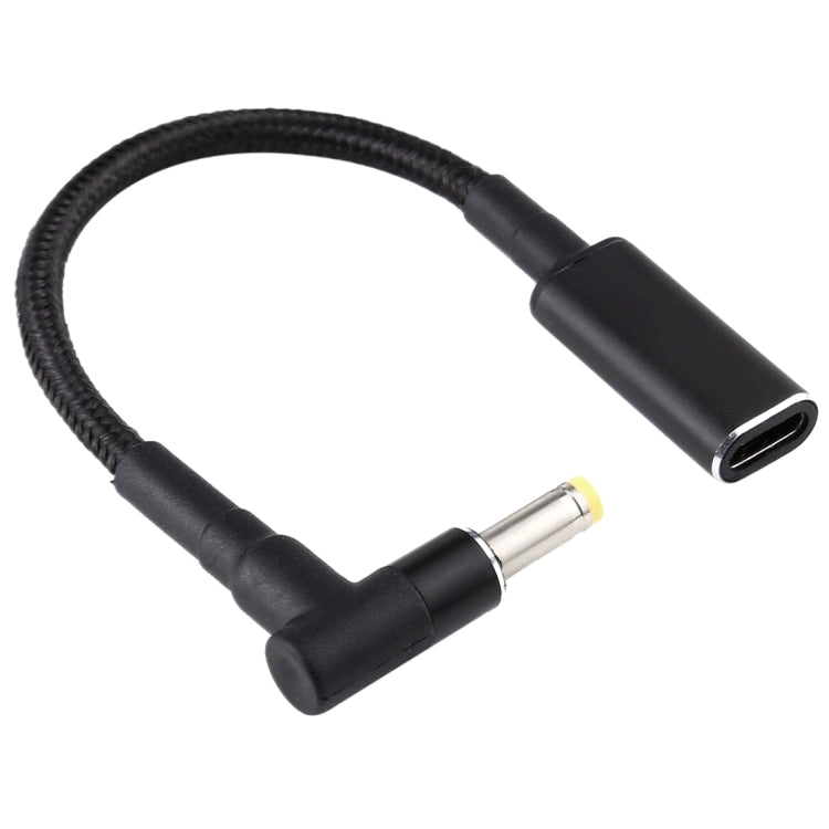 PD 100W 18.5-20V 4.8 x 1.7mm Elbow to USB-C / Type-C Adapter Nylon Braid Cable - Universal Power Adapter by buy2fix | Online Shopping UK | buy2fix