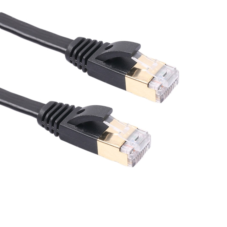 1m CAT7 10 Gigabit Ethernet Ultra Flat Patch Cable for Modem Router LAN Network - Built with Shielded RJ45 Connectors (Black) by buy2fix
