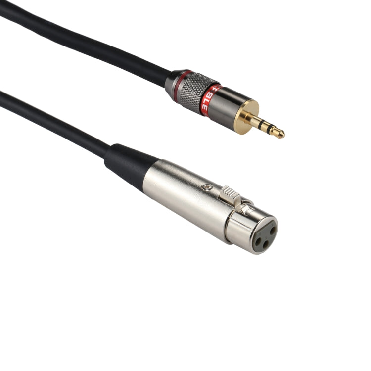 Metal Head 3.5mm Male to Aluminum Shell 3 Pin XLR CANNON Female Audio Connector Adapter Cable, Total Length: about 35cm - Microphone Audio Cable & Connector by buy2fix | Online Shopping UK | buy2fix
