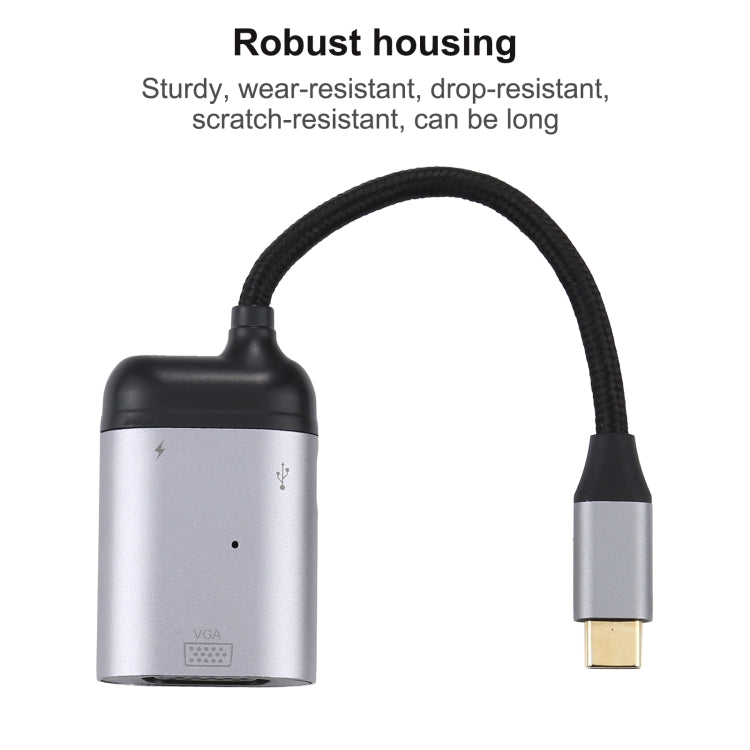 4K UHD USB-C / Type-C to VGA + PD Data Sync Adapter Cable by buy2fix