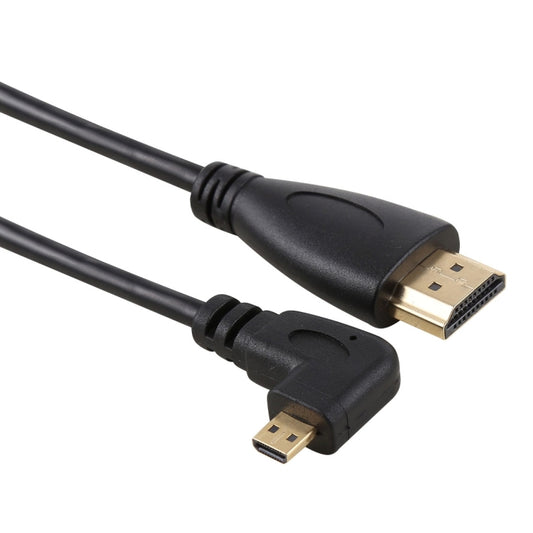 50cm 4K HDMI Male to Micro HDMI Left Angled Male Gold-plated Connector Adapter Cable by buy2fix