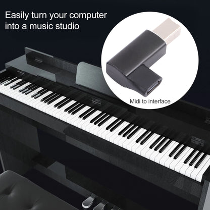 USB-C / Type C Female to USB 2.0 B MIDI Male Adapter for Electronic Instrument / Printer / Scanner / Piano (Black) by buy2fix