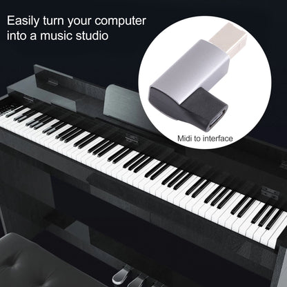 USB-C / Type C Female to USB 2.0 B MIDI Male Adapter for Electronic Instrument / Printer / Scanner / Piano (Grey) by buy2fix