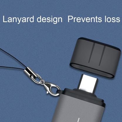 ADS-103 3 in 1 Type-C Male to USB 3.0 Female + SD / TF Card Slots OTG Adapter SD / TF Card Reader (Silver) by buy2fix