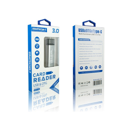 ADS-103 3 in 1 Type-C Male to USB 3.0 Female + SD / TF Card Slots OTG Adapter SD / TF Card Reader (Silver) by buy2fix