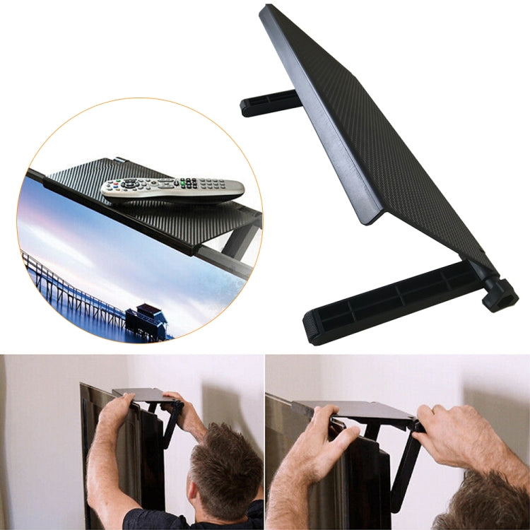 Television Computer Monitor Shelf Remote Control Set-top Box Storage Bracket (Black) - Laptop Stand by buy2fix | Online Shopping UK | buy2fix