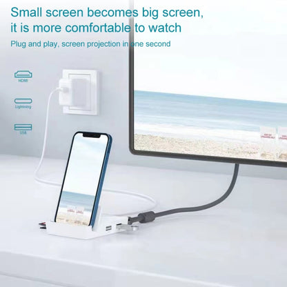 THT-020-1 Multi-functional HD Display Screen Converter with Charging Base - Wireless Display Dongle by buy2fix | Online Shopping UK | buy2fix