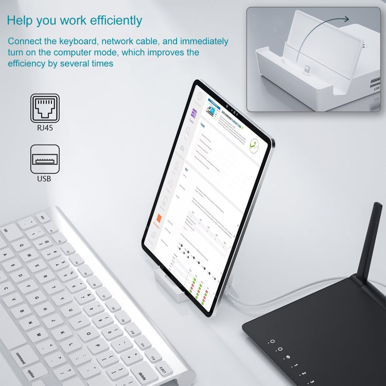 THT-020-1 Multi-functional HD Display Screen Converter with Network Card Function & Charging Base - Wireless Display Dongle by buy2fix | Online Shopping UK | buy2fix