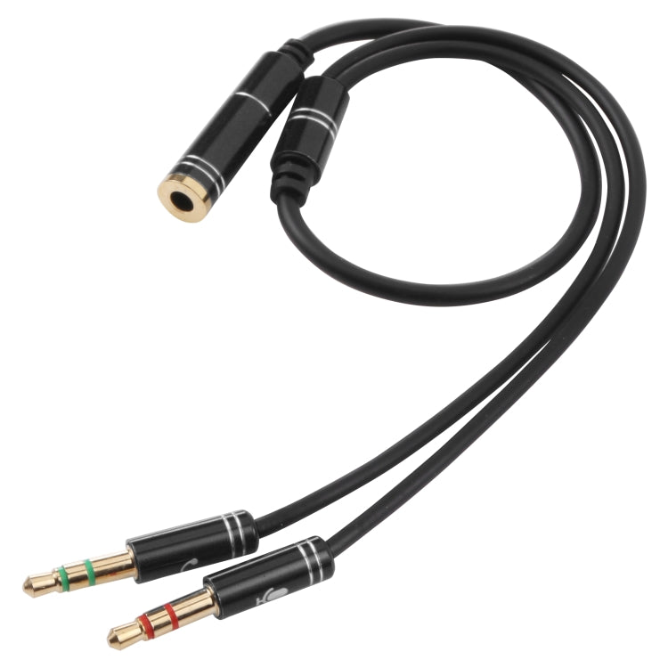 3.5mm Female to 2 x 3.5mm Male Adapter Cable(Black) by buy2fix