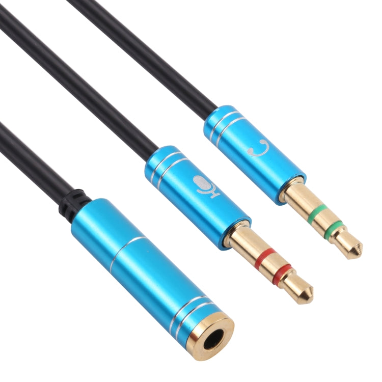 3.5mm Female to 2 x 3.5mm Male Adapter Cable(Blue) by buy2fix