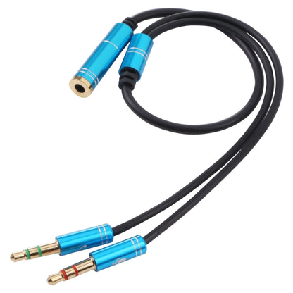 3.5mm Female to 2 x 3.5mm Male Adapter Cable(Blue) by buy2fix
