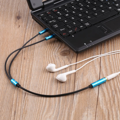 3.5mm Female to 2 x 3.5mm Male Adapter Cable(Blue) by buy2fix