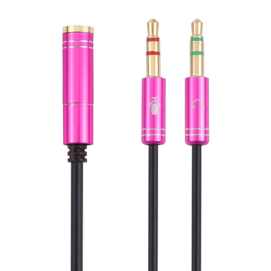 3.5mm Female to 2 x 3.5mm Male Adapter Cable(Rose Red) by buy2fix